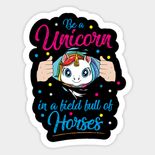 Cute Unicorn Funny Saying Pretty Rainbow Colors Fairytale Sticker